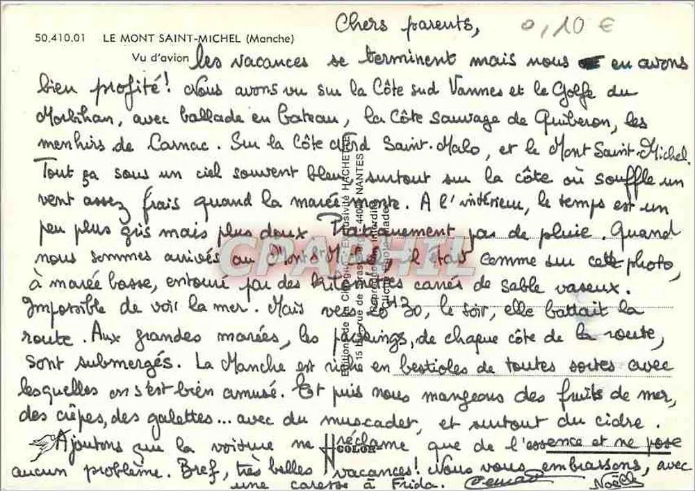 Monte Saint-Michel — vista aérea — La Cigogne, n° 50.410.01 - Verso