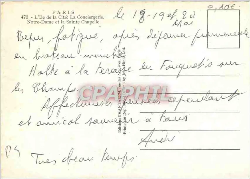 Paris - Île de la Cité: Notre-Dame und die Sainte-Chapelle — Verlag Crant, Nr. 473 - Rückseite