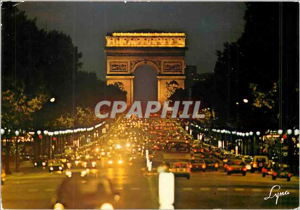Paris — Avenue des Champs-Élysées und der Arc de Triomphe — Lyna - Vorderseite