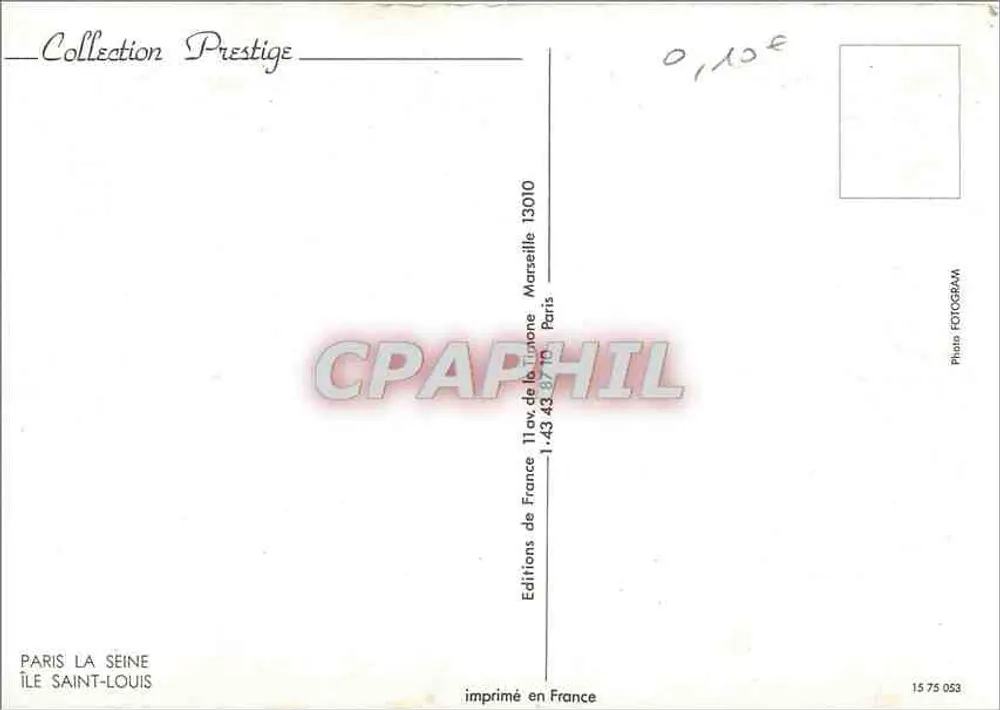 Paryż — Île Saint-Louis — widok z nabrzeża Seiny - Rewers