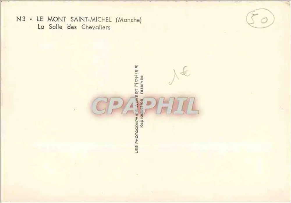 Der Mont Saint-Michel (Manche) — Die Saal der Ritter — Albert Monnier, N°3 - Rückseite