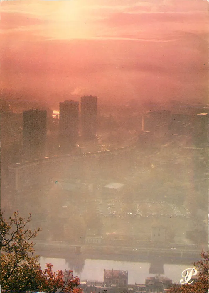 Die Isère und die drei Türme der Île Verte in der Nebel — Prestige Grenoble, n° 389096-P35 - Vorderseite