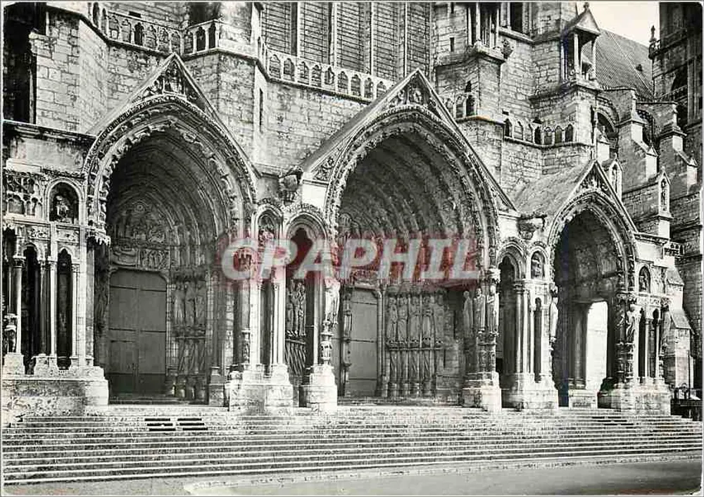 Chartres (E-et-L.) — Kathedrale Notre-Dame — Nordportal (12. bis 15. Jahrhundert, um 1225) - Vorderseite