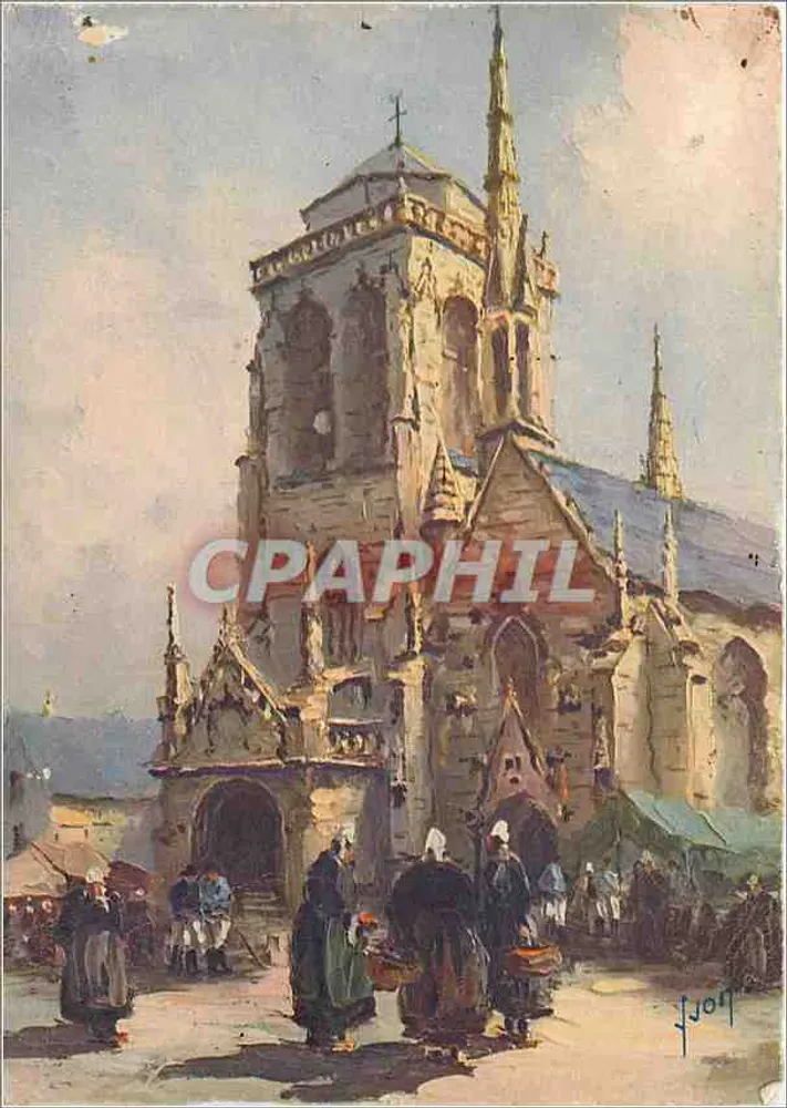 A igreja de Locronan (Finistère) — vista do edifício e mercado — Edições de Arte YVON, n° 29 - Frente