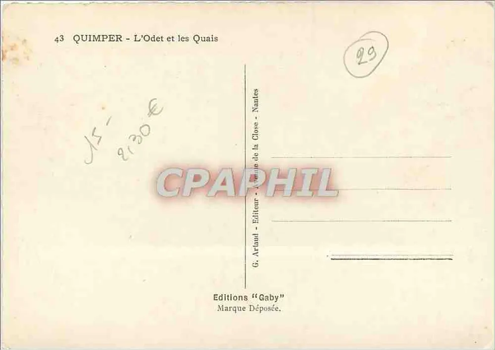 Quimper — O Odet e os Quais — Edições Gaby - Verso