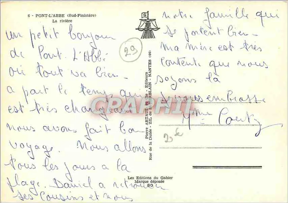 Pont-l'Abbé (Sul do Finistère) — O rio — Les Éditions du Gabier - Verso