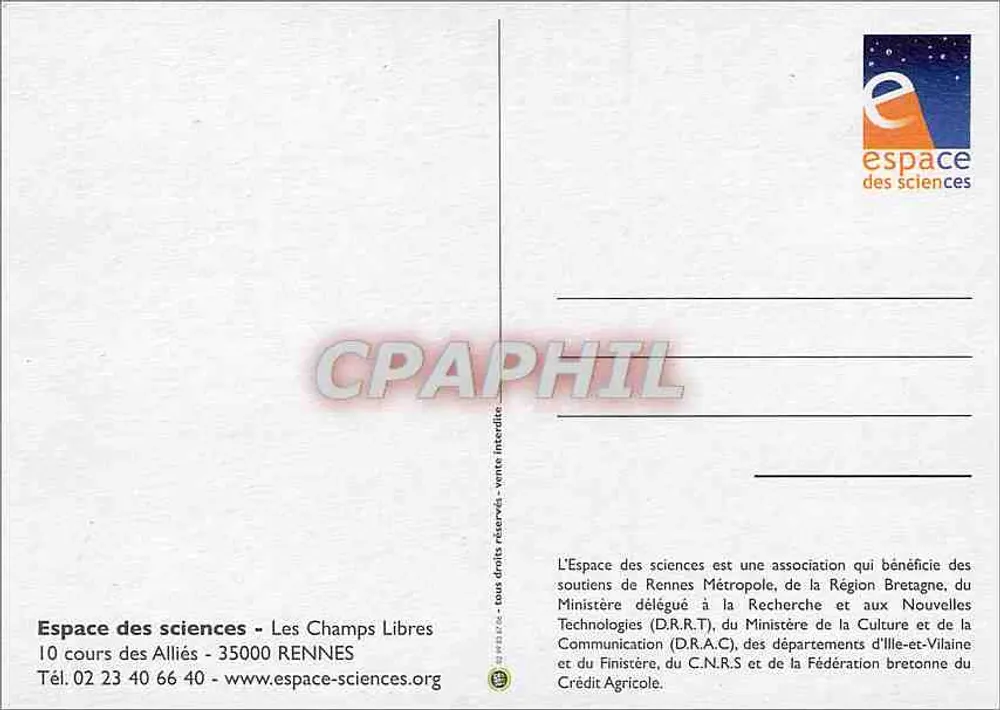 O Planetário — A cabeça nas estrelas — Les Champs Libres - Verso