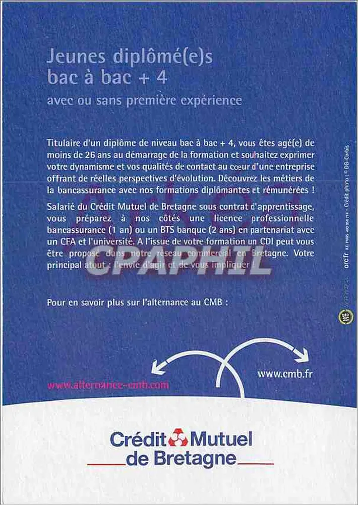 Junge Absolventen bac bis bac + 4 — Crédit Mutuel de Bretagne - Rückseite