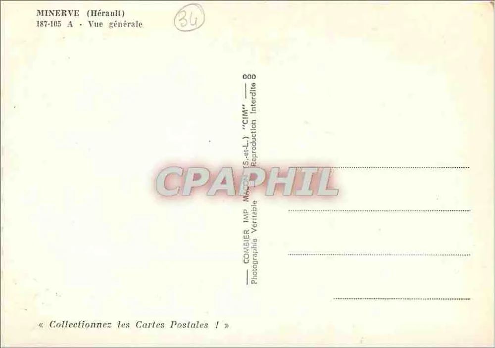 Minerve (Hérault) — Vista geral — Comsier (S.-L.) - Verso