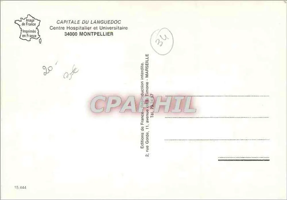 Montpellier — vue panoramique — Éditions de France - Verso