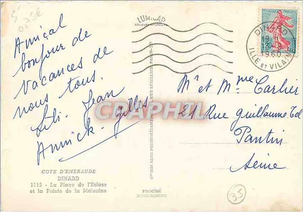 Dinard — Strand von Ecluse und Punkt de la Malouine — Emerald-Küste, Dinard - Rückseite