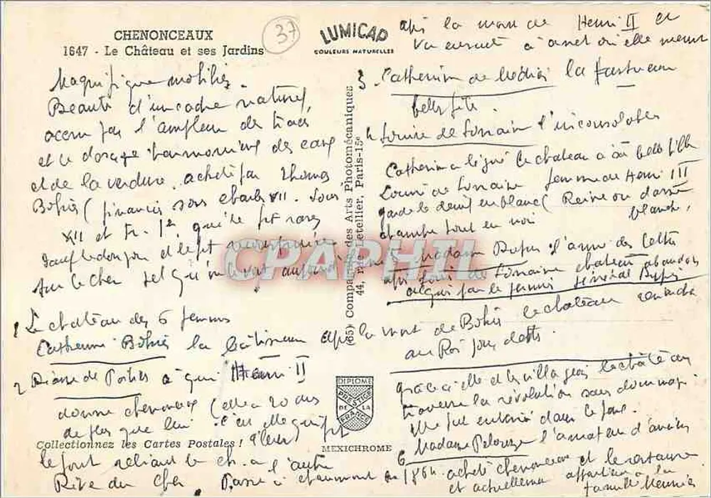 Chenonceau — O Castelo e Seus Jardins — IRIS - Verso
