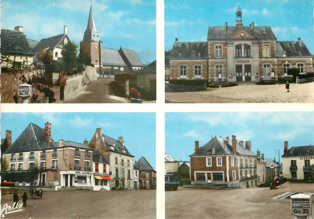 Saint-Christophe (Loir-et-Cher) — Ansicht der Stadtverwaltung, der Kirche, eines Hotels mit Restaurant und einer Plaza — Ausgabe ARLIX, Nr. 37 - Vorderseite