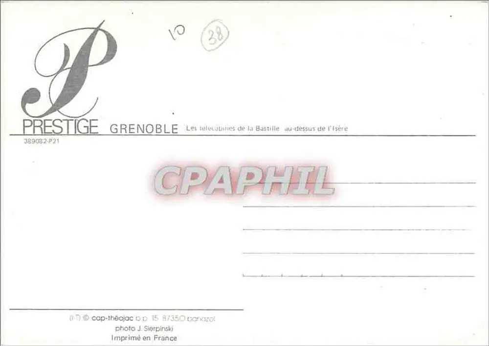 Die Seilbahnen der Bastille über der Isère — Prestige Grenoble — n° 389082-P21 - Rückseite