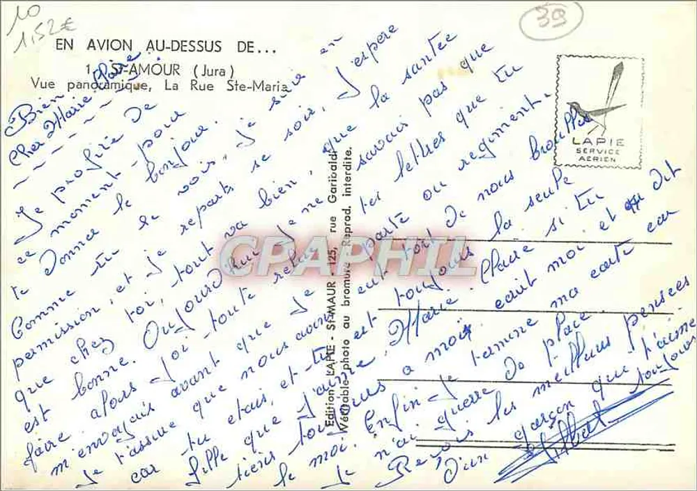 Luftbild von St-Amour (Jura) — Edition Lapie Service Aérien - Rückseite