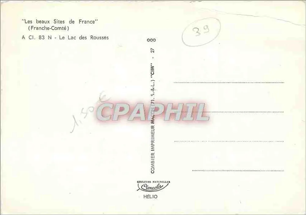 See von Rousses — Franche-Comté — Verlag CIM - Rückseite