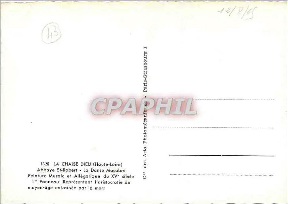 Totentanz — Abtei Saint-Robert — Panel 1 — C° des Arts Photomécaniques - Rückseite