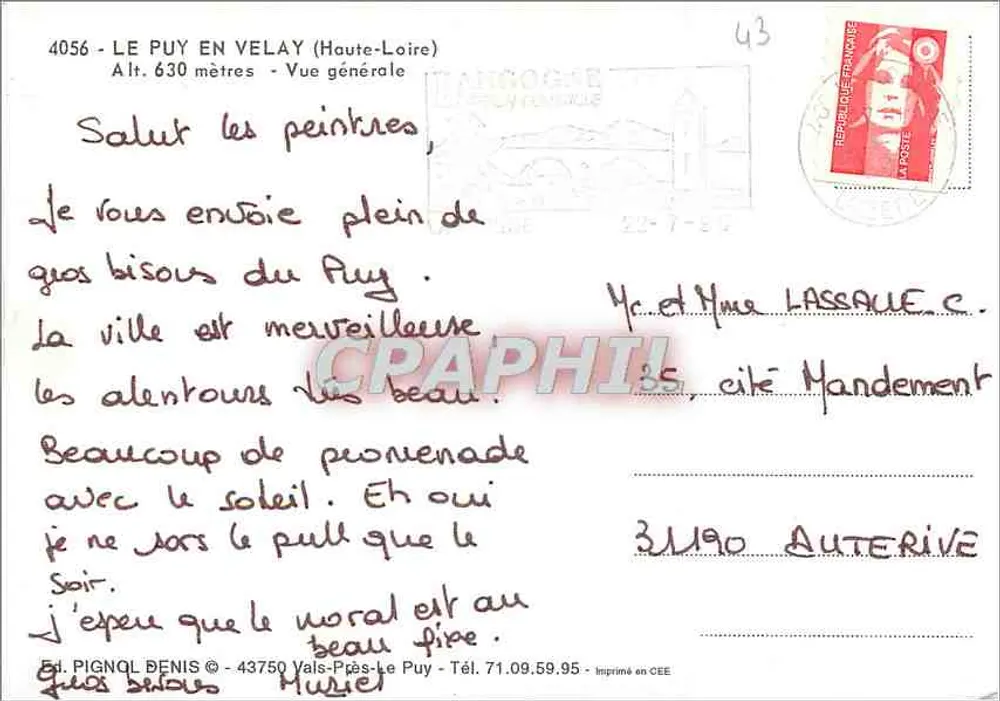 Le Puy en Velay — Allgemeiner Blick — Verlag PIGNOL DENIS © - Rückseite