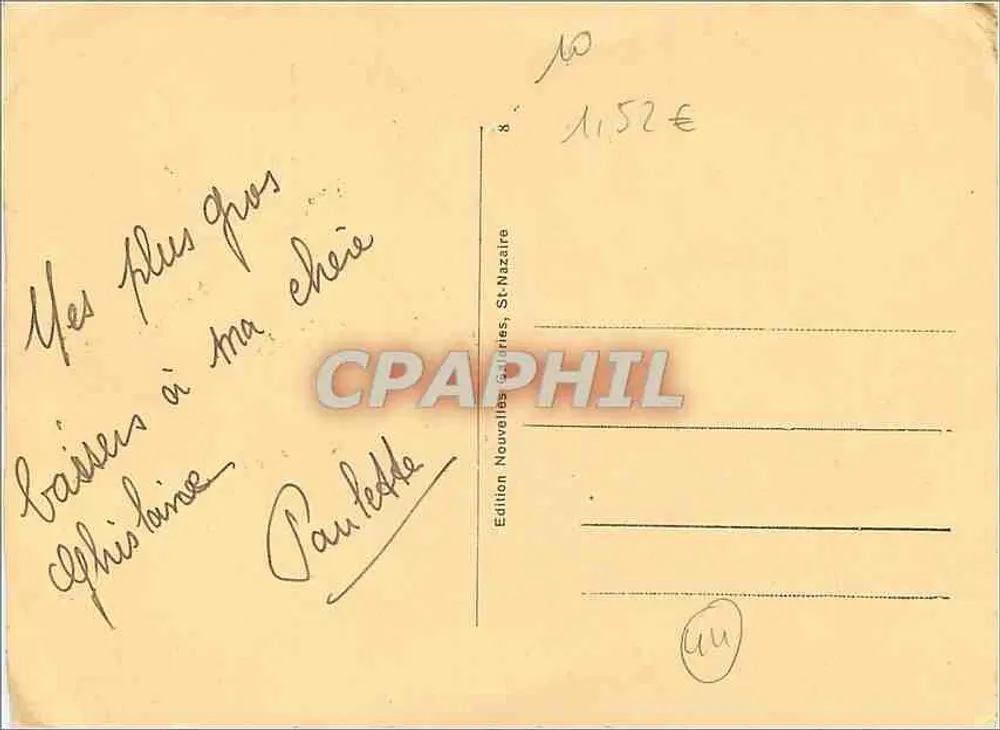 Monumento aos Mortos pela Pátria — St-Nazaire — Edição Nouvelles Galeries - Verso