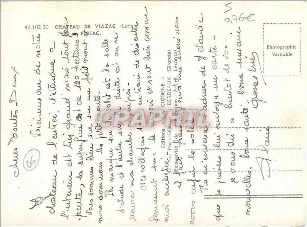 Zamek w Viazac — Lot — Wydawnictwo Porte-Dieu (Giroude) - Rewers