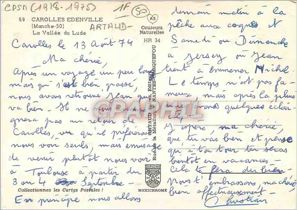Die Schlucht des Lude — Carollles (Manche-50) — AS - Rückseite