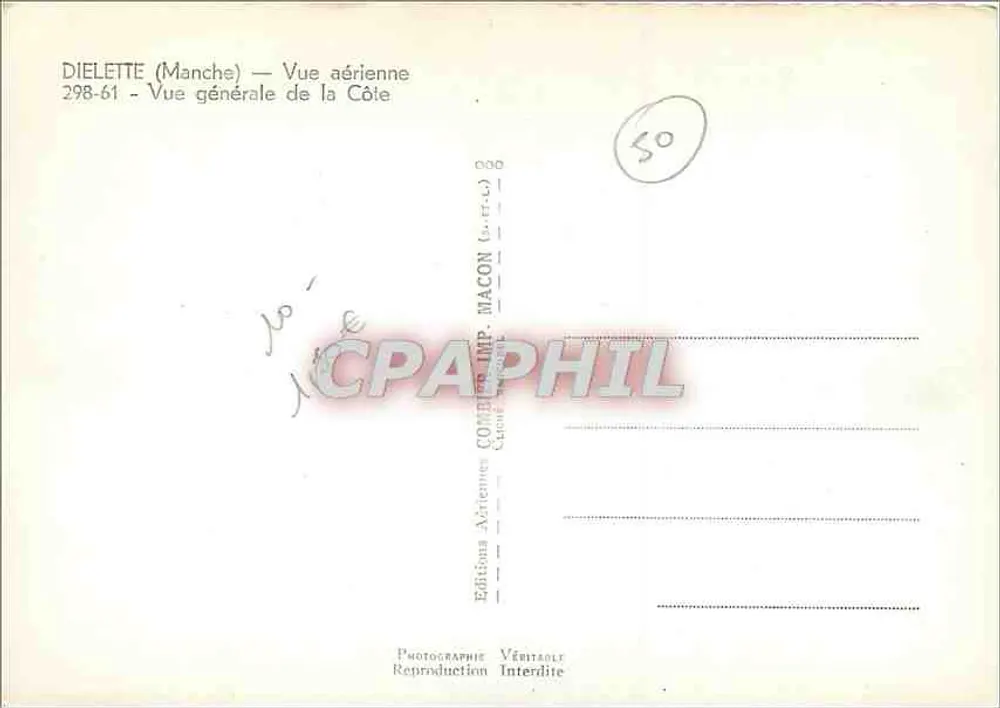 Dielette (Manche) — Luftbild — Aériennes Comédia Editions - Rückseite