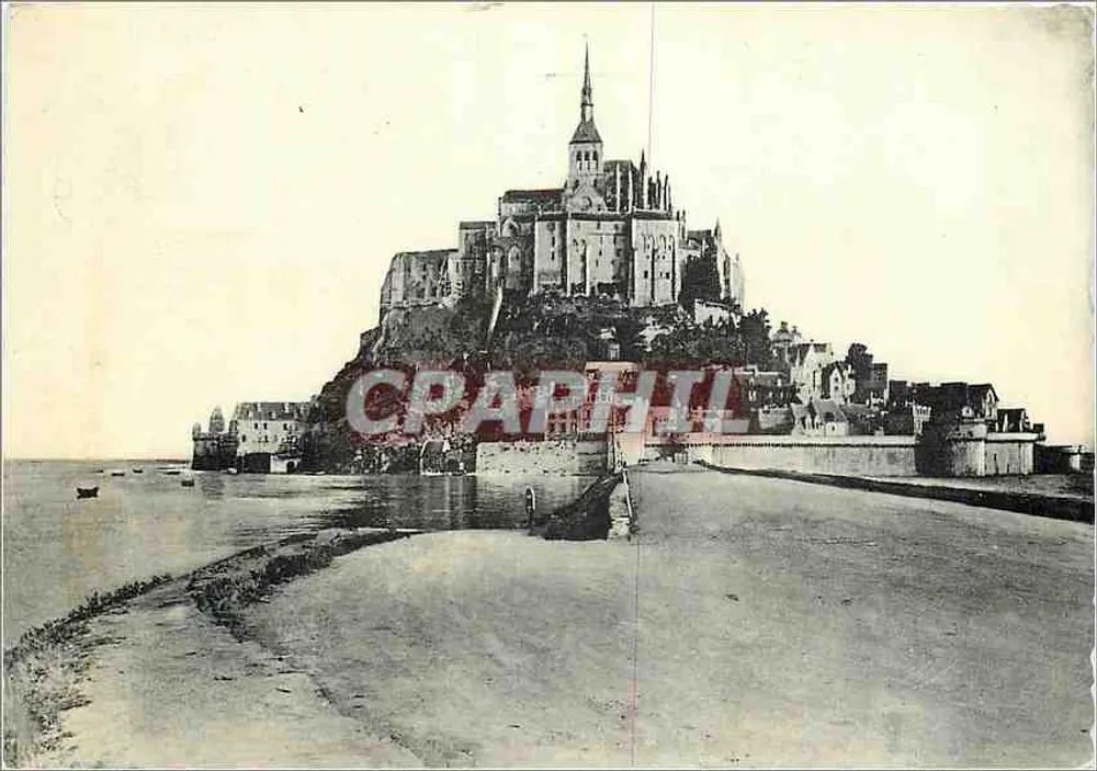 Mont-Saint-Michel — Ansicht vom Digue während der Flut — Cie des Arts Photographiques, 44, rue Lefebvre, Paris - Vorderseite