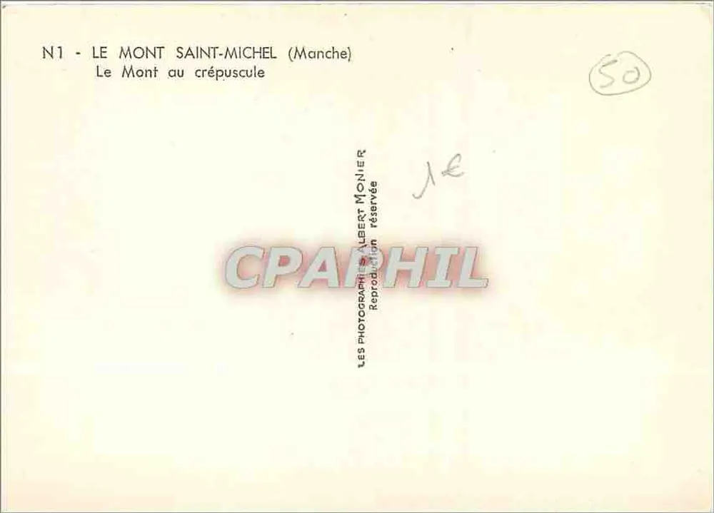 Mont Saint-Michel — am Abend — Albert Monnier, N°1 - Rückseite