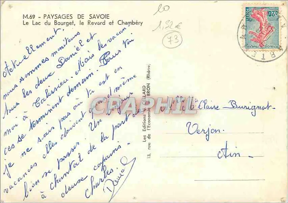 Lac du Bourget — Paysages de Savoie — Les Éditions Gellard Bron - Verso