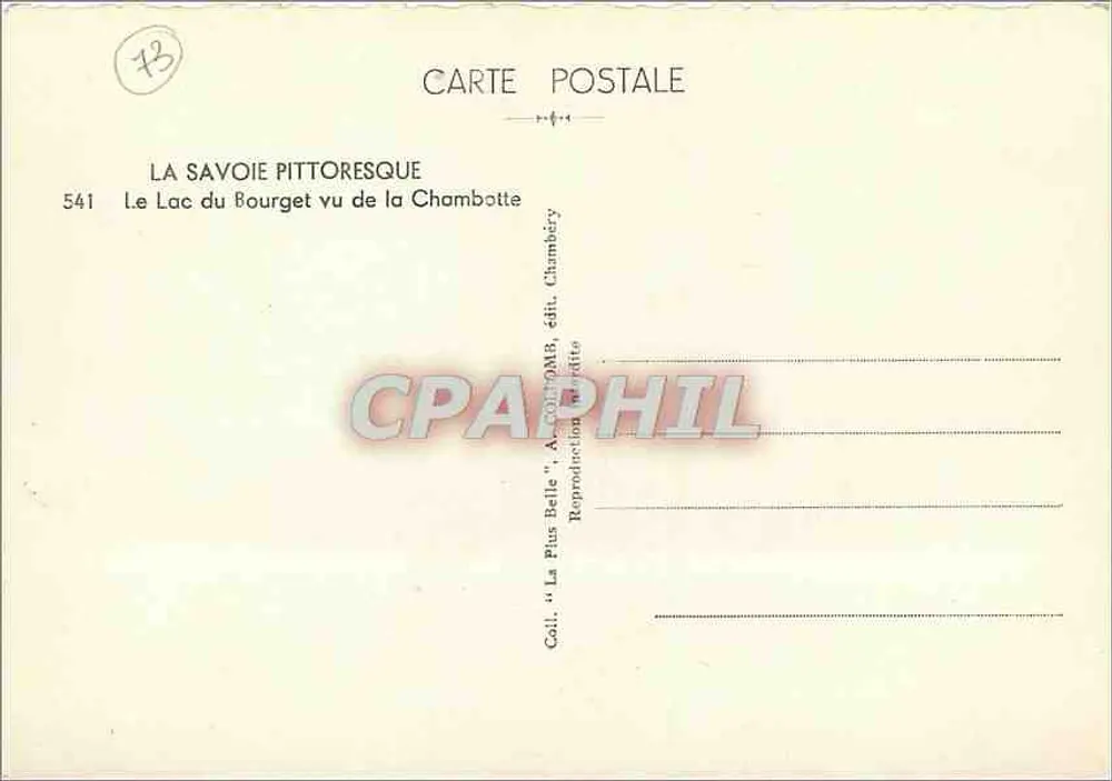 Der See Bourget von Chambotte aus gesehen — Die pittoreske Savoie — Girny - Rückseite
