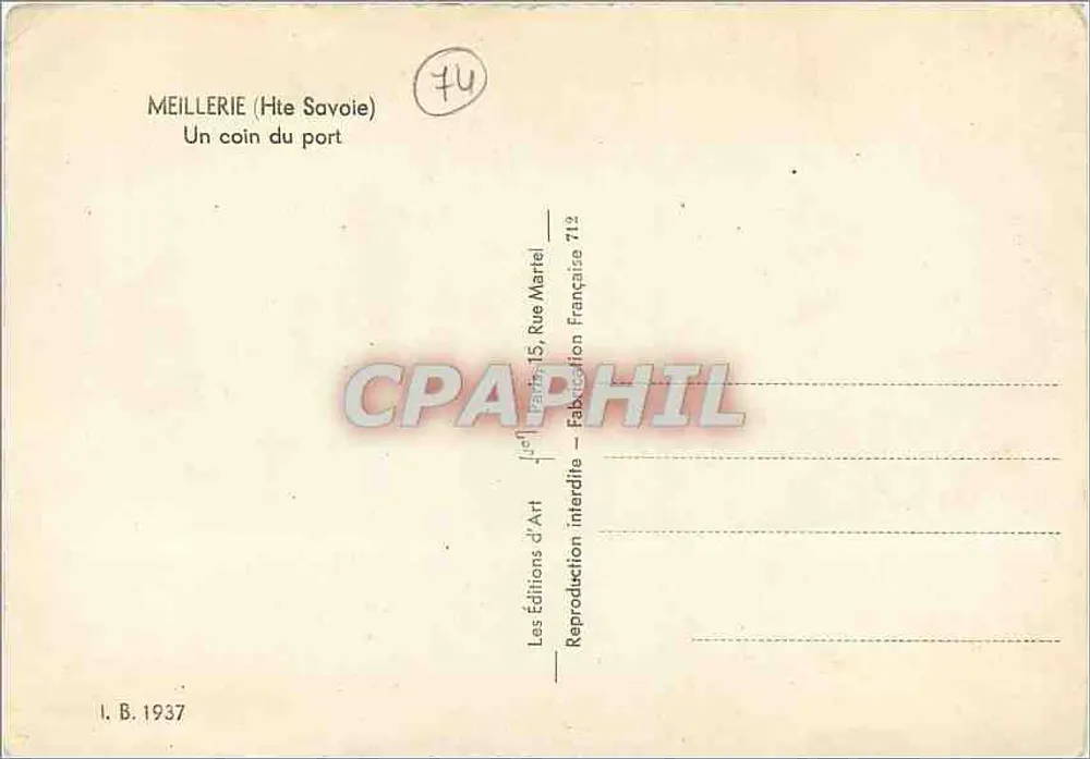 Meillerie (Haute-Savoie) — Ein Eckchen des Hafens — Les Éditions d'Art, Paris - Rückseite