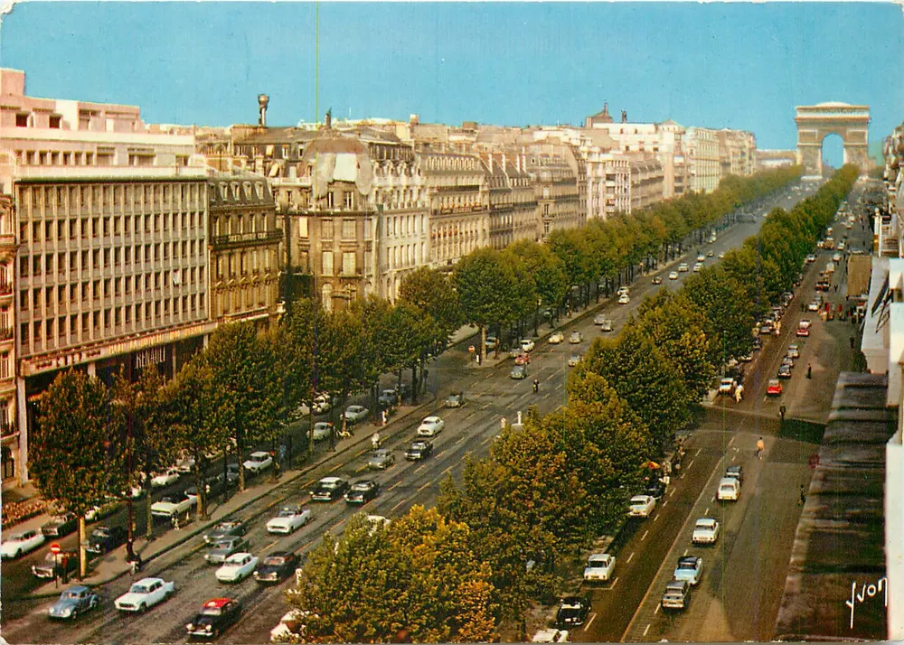 Champs-Élysées — Avenida dos Champs-Élysées e o Arco do Triunfo — Édit. D.E.M. n°10/5766 - Frente