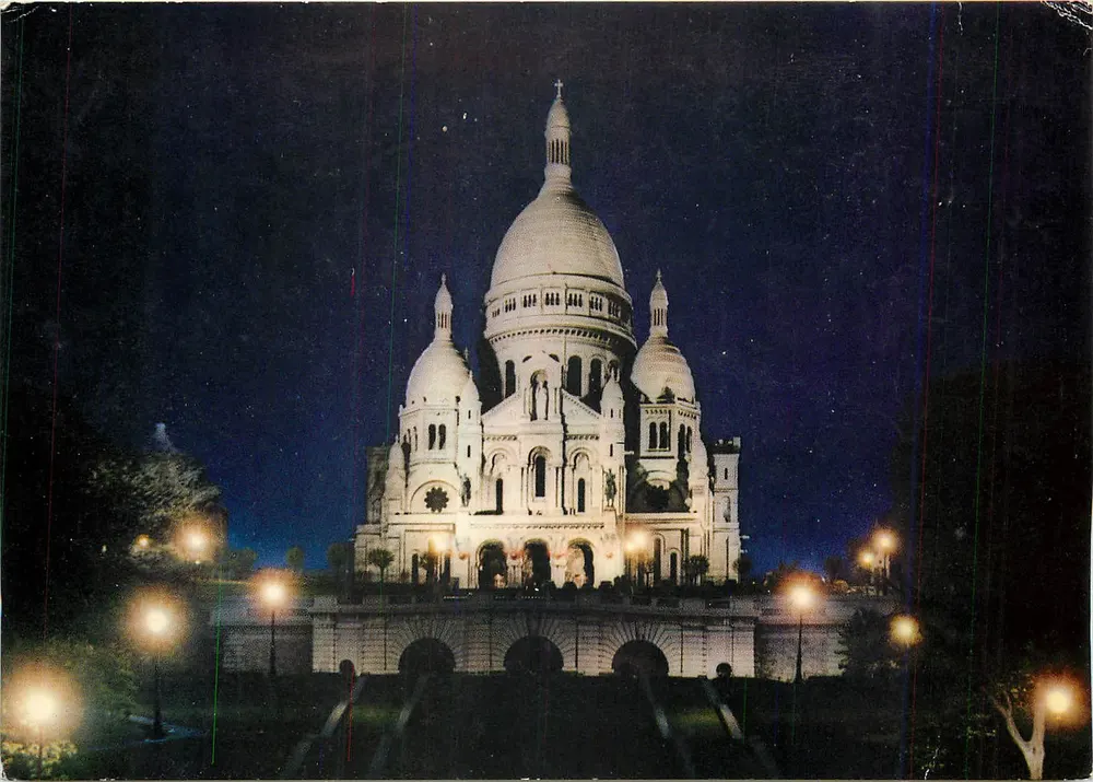 Der Sacré-Cœur von Montmartre — beleuchtete Nacht — Italecoeur, n°838 - Vorderseite