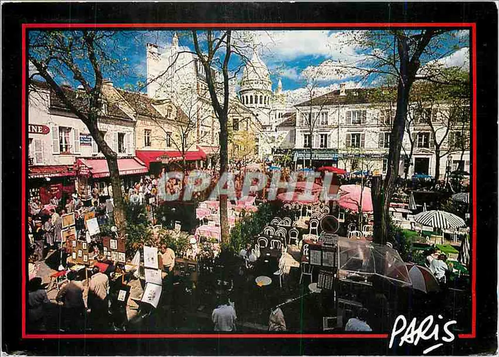 Montmartre, Place du Tertre und Sacré-Cœur — Foto B. de Hogues — Éditions Gamma - Vorderseite