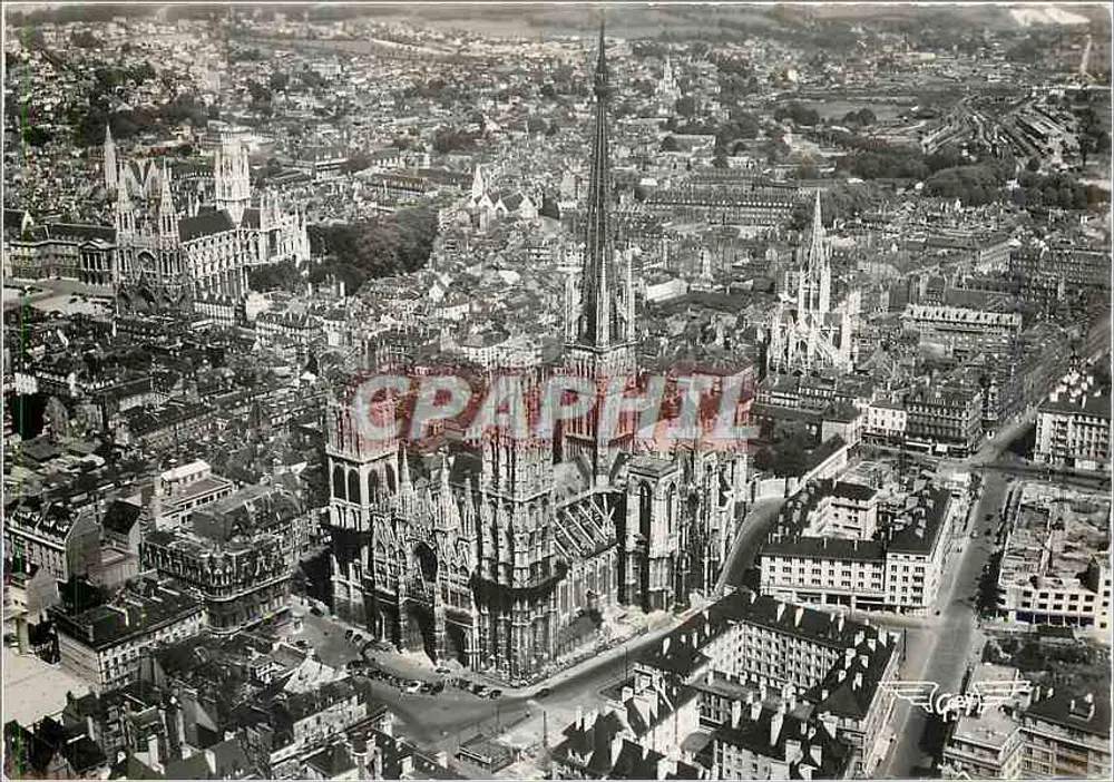 Rouen — Panoramablick auf die hundert Kirchtürme — Arnaud & fils, Nantes - Vorderseite