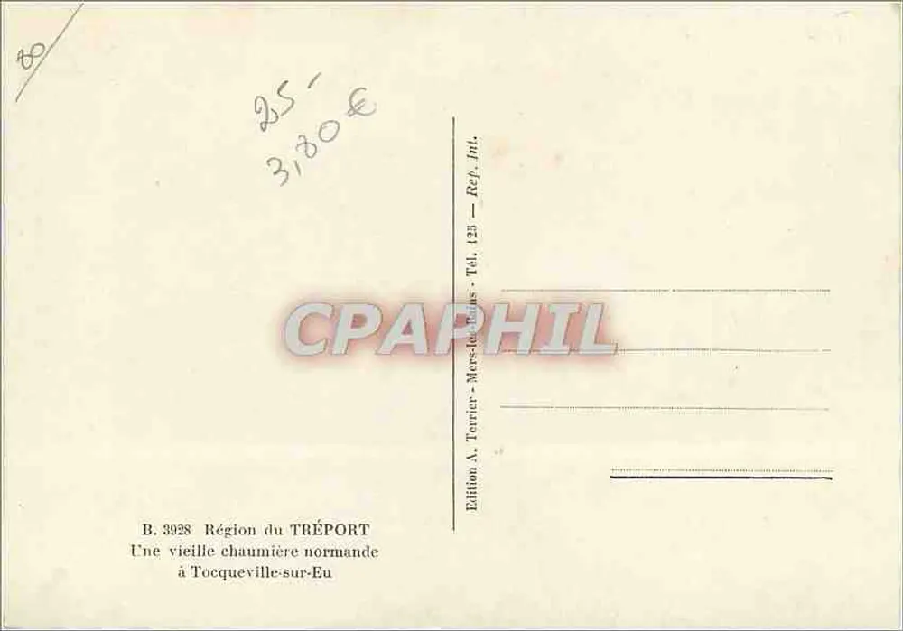 Ein altes normannisches Bauernhaus — in Tocqueville-sur-Eu — Edition A. Terrier - Rückseite