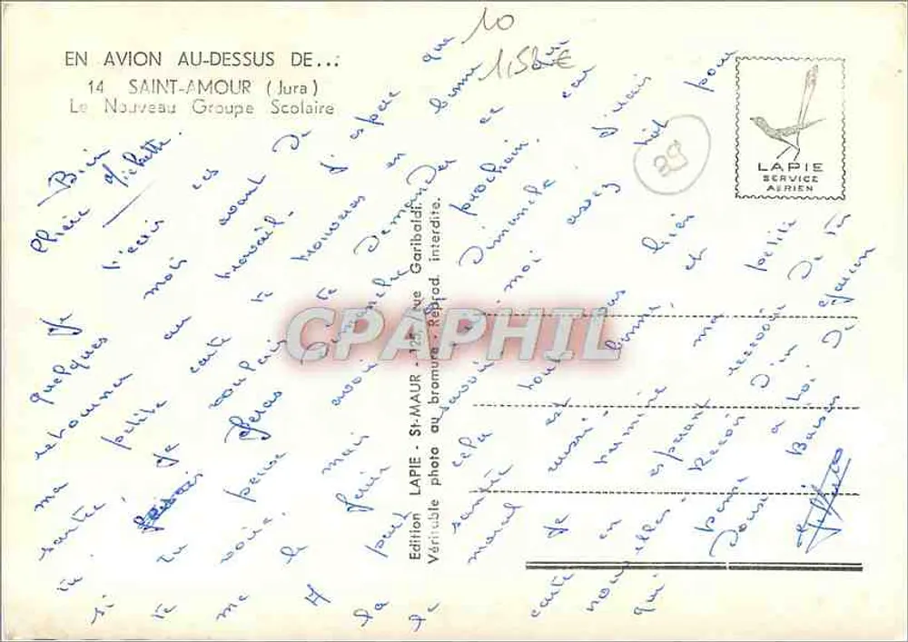 Saint-Amour (Jura) — Ansicht des neuen Schulblocks — Lapie-Edition - Rückseite