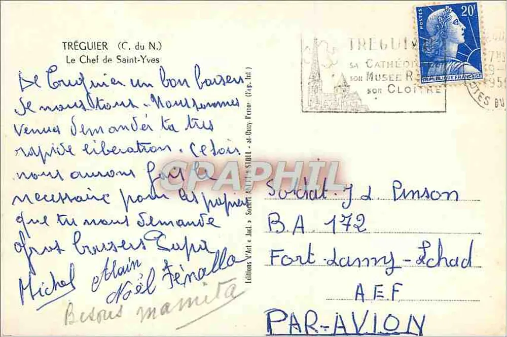 Crâne couronné de São Yvon — Catedral de Tréguier — editor Leclerc & Cie, n° 142 - Verso