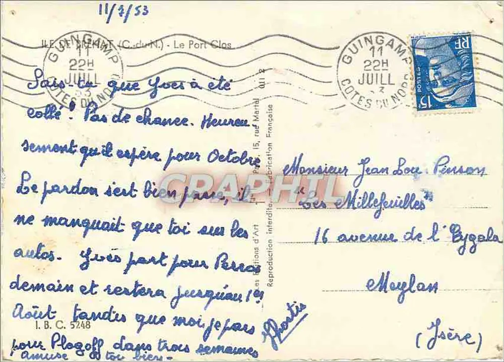 O Porto Clos — Guingamp — editor J. Lyon - Verso