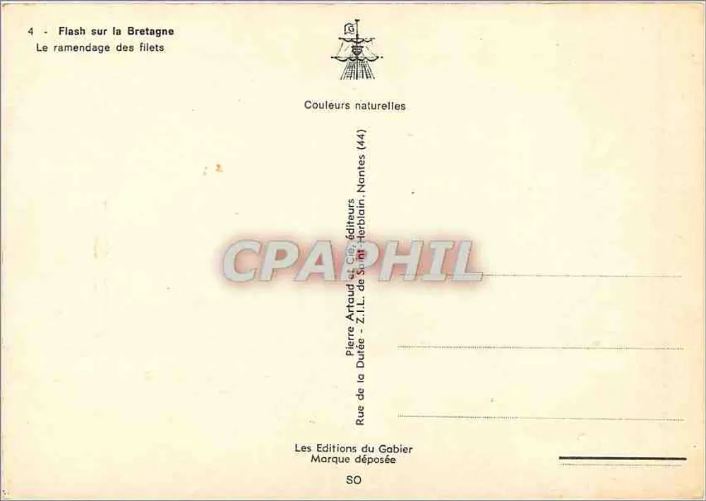 Reparação de redes — Bretagne — Pierre Arnaud e Cie, Nantes - Verso