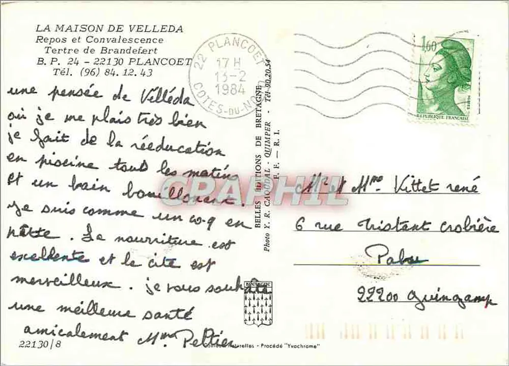 Das Haus Velleda — Einrichtung für Ruhe und Genesung in Plancoët — Editions Y.R. Caïdial - Rückseite