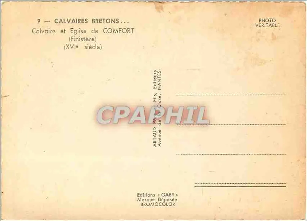 Kreuzweg und Kirche von Comfort — Finistère — Editions Gaby - Rückseite