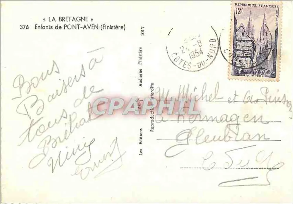Enfants de Pont-Aven — Finistère — Éditions Audierne - Verso