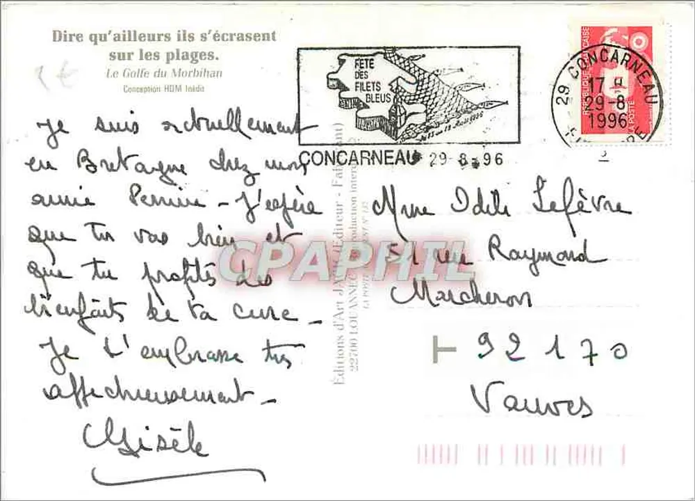 Vista de Concarneau — Bretagne Nouvelle Vague — Éditions d'Art Jay - Verso