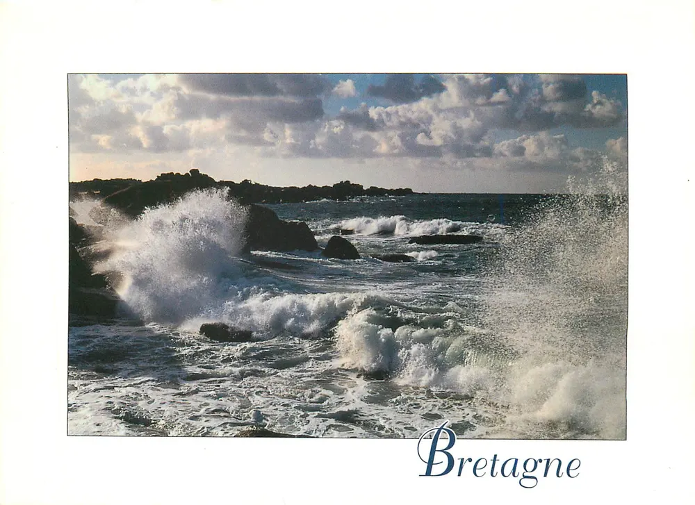 Ondas sobre rochas — Bretanha — Cores da Bretanha - Frente