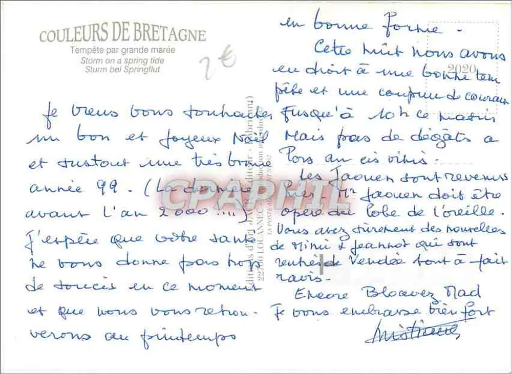 Ondas sobre rochas — Bretanha — Cores da Bretanha - Verso