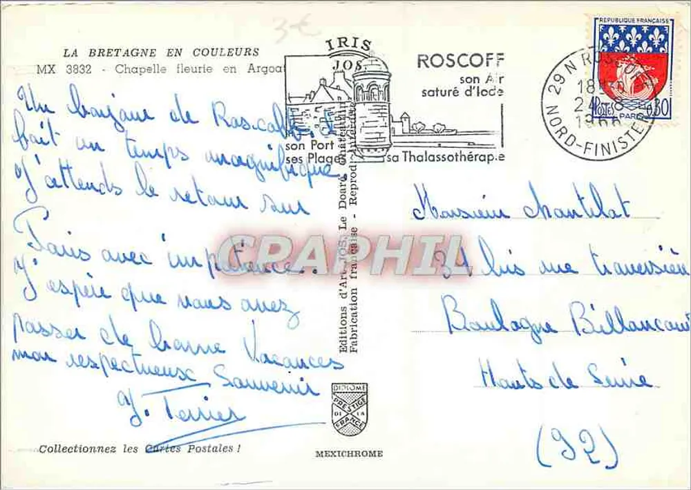 Capela florida no Argoat — Roscoff — Edições de Arte Iris - Verso