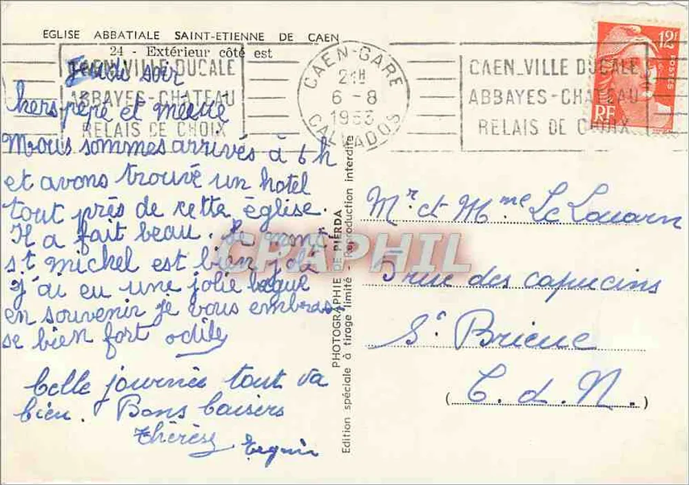 Igreja de São Etienne de Caen — vista externa do lado leste — edição Pierrida - Verso