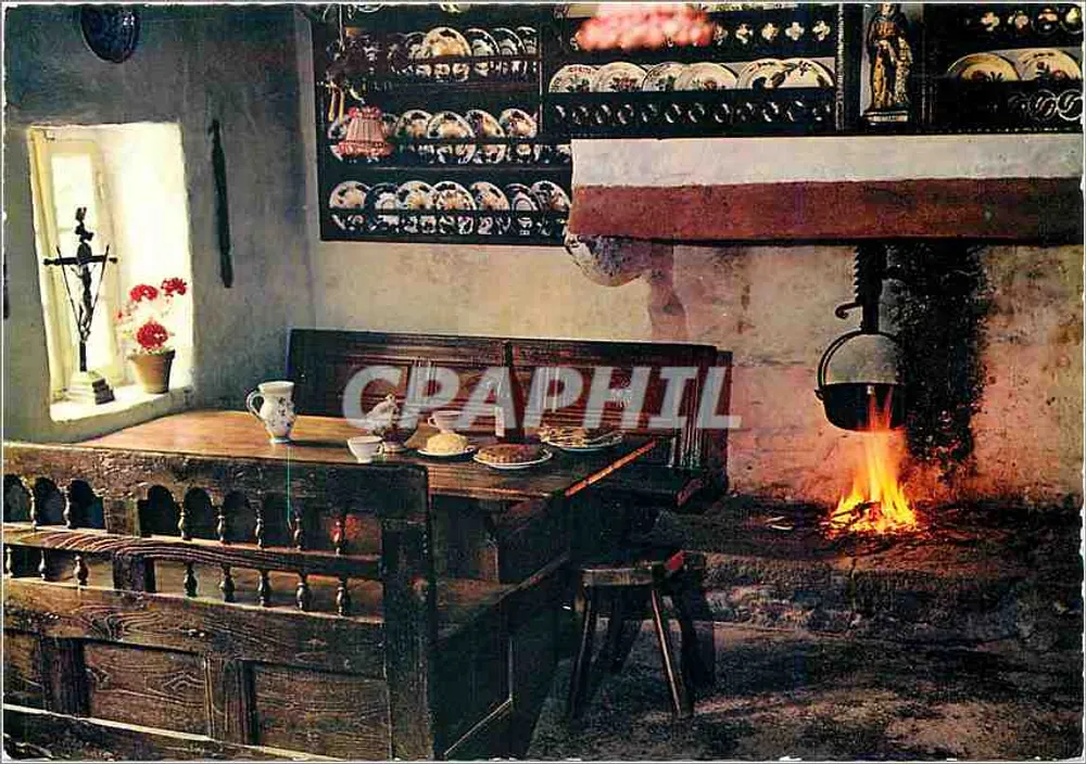 Innenraum eines Bauernhauses — Porzay (Sainte-Anne la Palud) — Éditions d'Art Jos La Dassé - Vorderseite