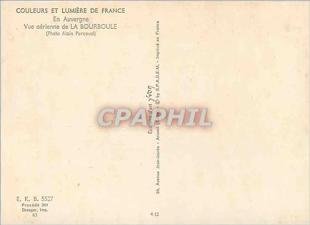 La Bourboule — Vista aerea — Edizione Jean-Jaurès - Verso